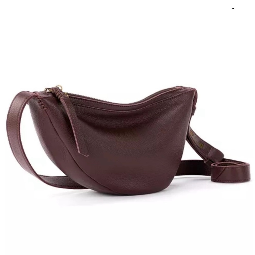 The Sak Women's Tess Leather Sling Crossbody Bag Mahogany Leather Purse